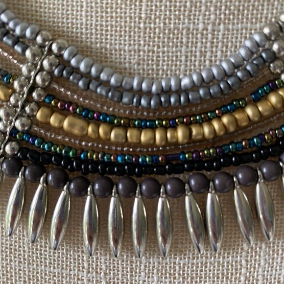 Swazi Style Vintage Handmade Beaded Choker Necklace​​ - Picture 3 of 8
